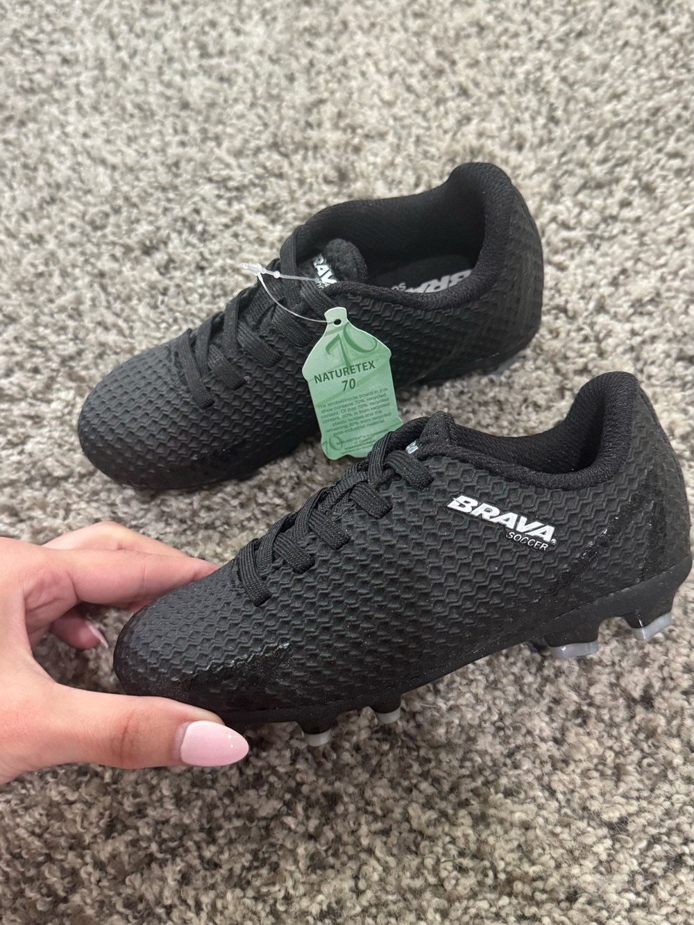 NWT Brava Soccer Cleats Youth Size 11 Black Soccer Shoes